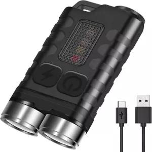 BORUIT V3 빨간색 UV 블루 라이트 고광도 900LM USB-C 충전식 미니 포켓 키 체인 플래시라이트-12 모드