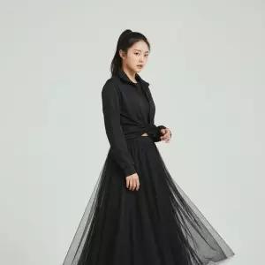 [라일리여성의류] Rly 에스이오앤오 플레어 롱 쉬폰 레이스 샤스커트