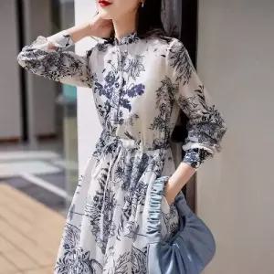 여성 원피스 치마 롱 예쁜 쉬폰 긴팔 춘추 프렌치 청화자 도라지 SPO마켓3