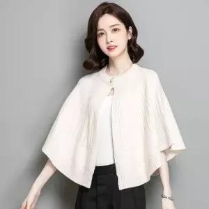 여성용 니트 하계 반팔 러블리한 케이프 가디건 봄가을 망토 카디건 숏 가오리핏 겉옷 가을옷 인기2