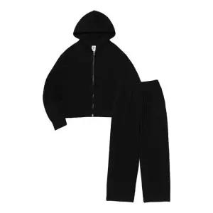 [로아드로아]러블리 그래픽 후드집업 트레이닝 셋업 (블랙)