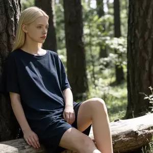 이너쿠키 모달 여름 여성 반팔 실내복 홈웨어 이지웨어 WHS6122