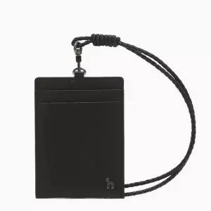 [헤지스][BASIC]블랙 솔리드 목걸이형 카드홀더 HJHO6E605BK