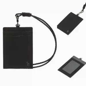 [헤지스]블랙 솔리드 목걸이형 카드홀더 HJHO5F605BK
