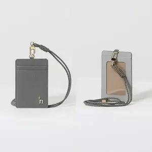[헤지스]그레이 배색 가죽 목걸이카드홀더 HIHO5E602G2