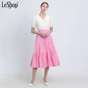 르샵 셔링 코튼 뒷밴딩 롱 스커트