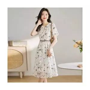 여자 예쁜 쉬폰 원피스 프린트 반팔 여름 롱 스커트 SPO마켓2