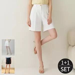 [로코엘라]마카 프렌치린넨 100 브리즈 여성 5부 밴딩팬츠 2종세트