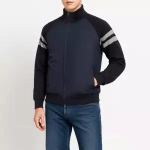 [디바옴므]겨울 배색 니트 경량 패딩 집업 하이넥 점퍼 자켓 겨울 골프