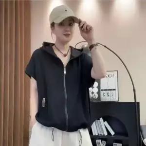 여성용 캐주얼 정품 코디 후드 좋은 스트링 반팔 집업 나시 맛있음 조끼 SPO마켓2