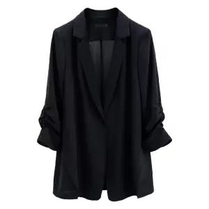 빅사이즈 루즈핏 칠부 7부 자켓 재킷 여름 여성 쉬폰 시폰 반팔 면 박시 무지 가을