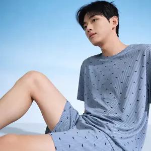 [이너쿠키]쿨 냉감 여름 남자 반팔 잠옷 실내복 홈웨어 세트 NMS6C13
