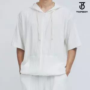 [탑보이] 아이스 플리츠 반팔 후드 집업 (NS621)