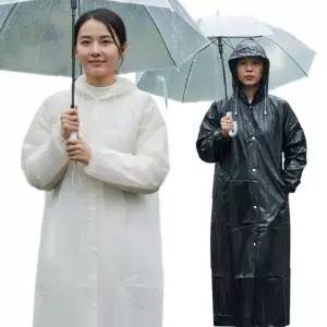 방수 후드 우비 남녀공용 롱 레인코트 데일리 야외활동 비옷 방풍 경량 휴대용