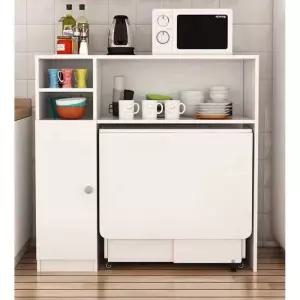 접이식식탁렌지대 주방 수납장 부엌 선반 밥솥 수납장 1.2m