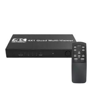 HDMI 4-1 멀티뷰어 화면분할기 4K 30Hz 9가지 모드 모니터링 업무환경 보안 CCTV 방송국 실험 리모컨 조작