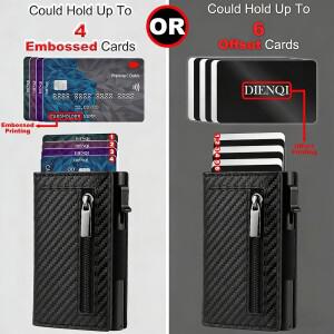 RFID 차단 신용카드 홀더 남성 지갑 럭셔리 팝업 슬림 미니멀리스트 은행 케이스 블랙