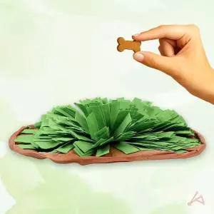 킁킁거리며탐색하는 집에서강아지훈련 반려동물 잔디 노즈워크 매트 47X46CM 펠트