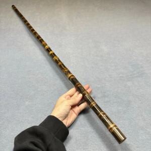 단단한 금빛 실크 대나무 지팡이 등산용 무술 요가 비밀 부문 수작업으로 광택 처리된 100cm