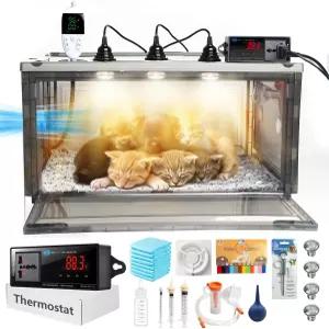 난방과 선풍기가 있는 강아지 인큐베이터 쾌적한 보온을 유지하도록 온도 조절기 좋은 환기 기능 고양이를
