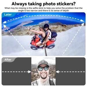 텔레신 1.2M 3M 카본 파이버 셀카봉 모노포드 1/4 나사로 확장 가능 GoPro Insta360 DJI Action 카메라 호