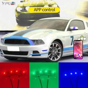 RGBW 멀티 컬러 LED DRL 보드 조명, 2013-2014 포드 머스탱 주간 주행 라이트 키트 자동차 스타일링