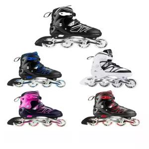 SOFT 성인용 롤러 브레이드 인라인 스케이트 조절 블레이드 스피드 레이싱 블랙 디럭스 풀세트 S 3033 풀