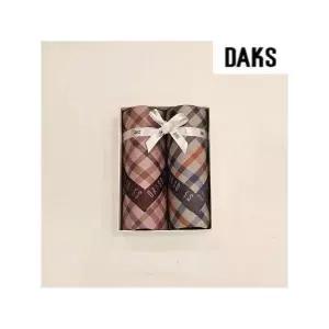 [하프클럽/닥스ACC]  DEI107 닥스 남녀2매 선염 체크 손수건 세트