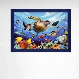 puzzle 1000피스 바다거북의 여행 직소퍼즐 우드블루액자포함
