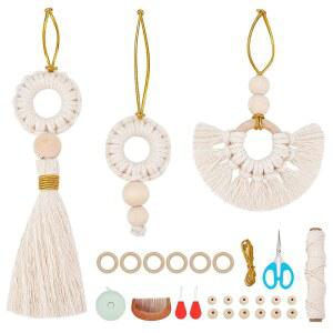 FREEBLOSS 초보자를 걸이 키트 장식품 마크라메 홀리데이 위한 크리스마스 트리