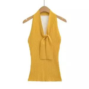 볼사스 캐주얼 여름 여친 조끼 레이스 민소매 홀터넥 나시 ADOR2