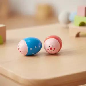 캐스B 에그쉐이커 2종 어린이 마라카스 악기놀이 원목 쉐이킹 유아악기 감각발달 (2세트)