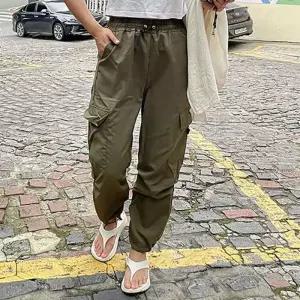 [라일리여성의류] Rly 여자 카고바지 허리밴딩 밑단스트링 여행 마실룩