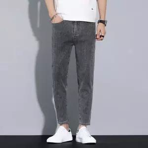 팬츠 청 여름 남자 분할 스판 슬림핏 종아리 트렌드 9부 패피2