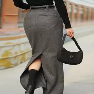 모직 롱스커트 고현정스커트 겨울 치마 XS 슬림 유퀴즈 벨트 S 42.5kg