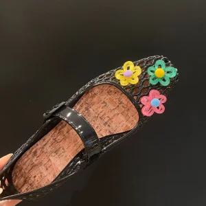 ADNEJH서머 트렌드 신발 발편한 젤리슈즈 펀칭 투명 젤리샌들 미끄럼방지 장마구두 여름 물빠짐 샌들 워터파크 신발 추천 비오는날 편한 샌들 스트랩 디자인 젤리슈즈 캐주얼 장식 젤