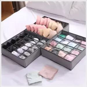 [골드스마일]부직포 속옷 양말 넥타이 칸칸이 수납함 정리함 그레이 24칸