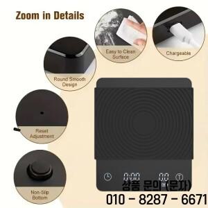 2026 디지털 주방 저울 드립 커피 타이머 LED 디스플레이 2kg/0.1g 가정용 음식 무게 측정 USB 충전식