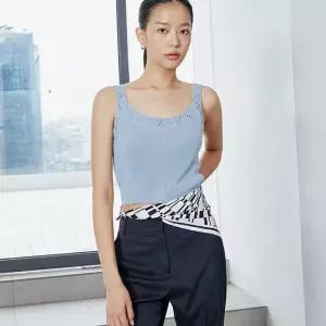 [롯데백화점]에고이스트 [CAPSULE LINE] 메쉬 펀칭 포인트 슬리브리스 니트 ER3KV761