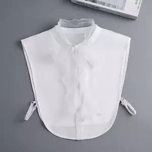 쉬폰 카라 블라우스 리본 넥카라 화이트 여성셔츠 흰색셔츠-WFNQMNY