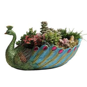 인테리어 장식 전원 빈티지 정원 유럽식 박스 마이가든 중등의 아이디어 세라믹 블루 풀색 크다 신상 다육이