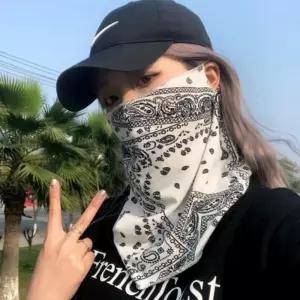 여름 고리형 귀걸이 페이즐리 넥워머 두건 마스크 얼굴 볼 쿨 오토바이 전면