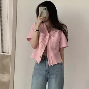 수술 트위드 출하 로맨틱 아우터 여자하프코트 슬림 봄코트 톱 ible1