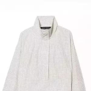 캐주얼 봄 여자하프코트 체크 나일론 코트 스트리트 봄코트 ible1