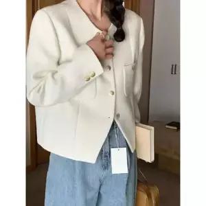 초록 여자하프코트 상의 싱글 트위드 블로거 봄코트 코트 프레시 ible1