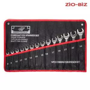 [지오비즈]스패너 렌치 세트 14pcs/만능렌치 육각볼트 편구스패너 깔깔이 콤비네이션렌치 수공구세트