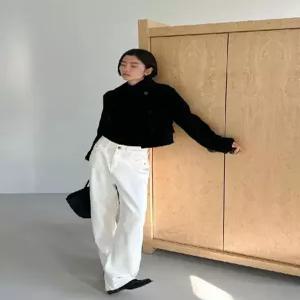 솜브레로스 여성용 울 빈티지 모피 더블 코트 DOS1