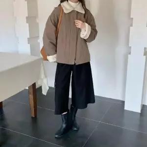 솜브레로스 여성 빈티지 캐주얼 모피 램스울 코트 칼라 따뜻한 DOS1