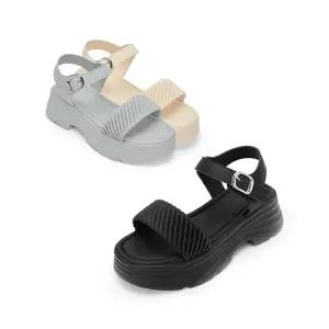 [무크] 여화 아가사 셔링 벨크로 샌들 3colors