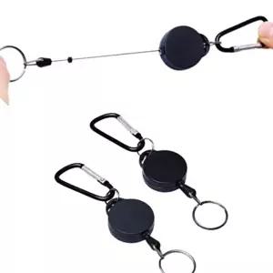 회수형 휴대용 열쇠고리 릴 스프링 카라비너 와이어 홀더-WFNSAOF